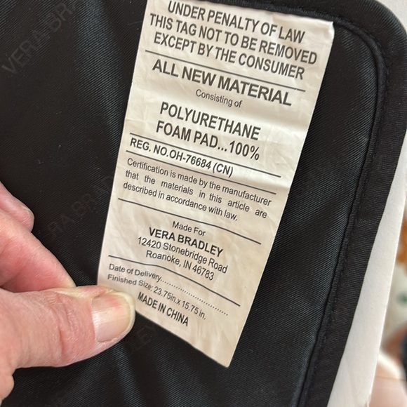 Vera Bradley Black Quilted Infant Baby Bag with Changing Mat - Picture 10 of 16